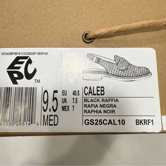 Kenneth Cole Gentle Souls Raffia Sling Back Loafer Black Sz 9.5 NIB - Picture 6 of 15